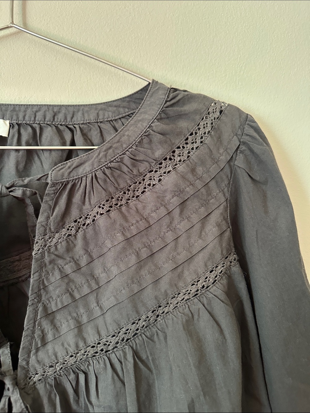 Aerie Tie-Front Peasant Blouse - Picture 7 of 9